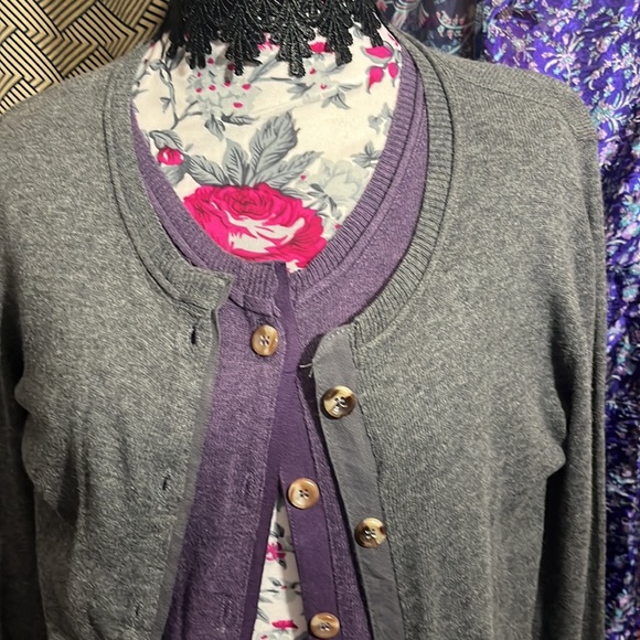 Lot of 2 Eddie Bauer Cardigans. Gray is Small, Purple is Medium. - Picture 1 of 8